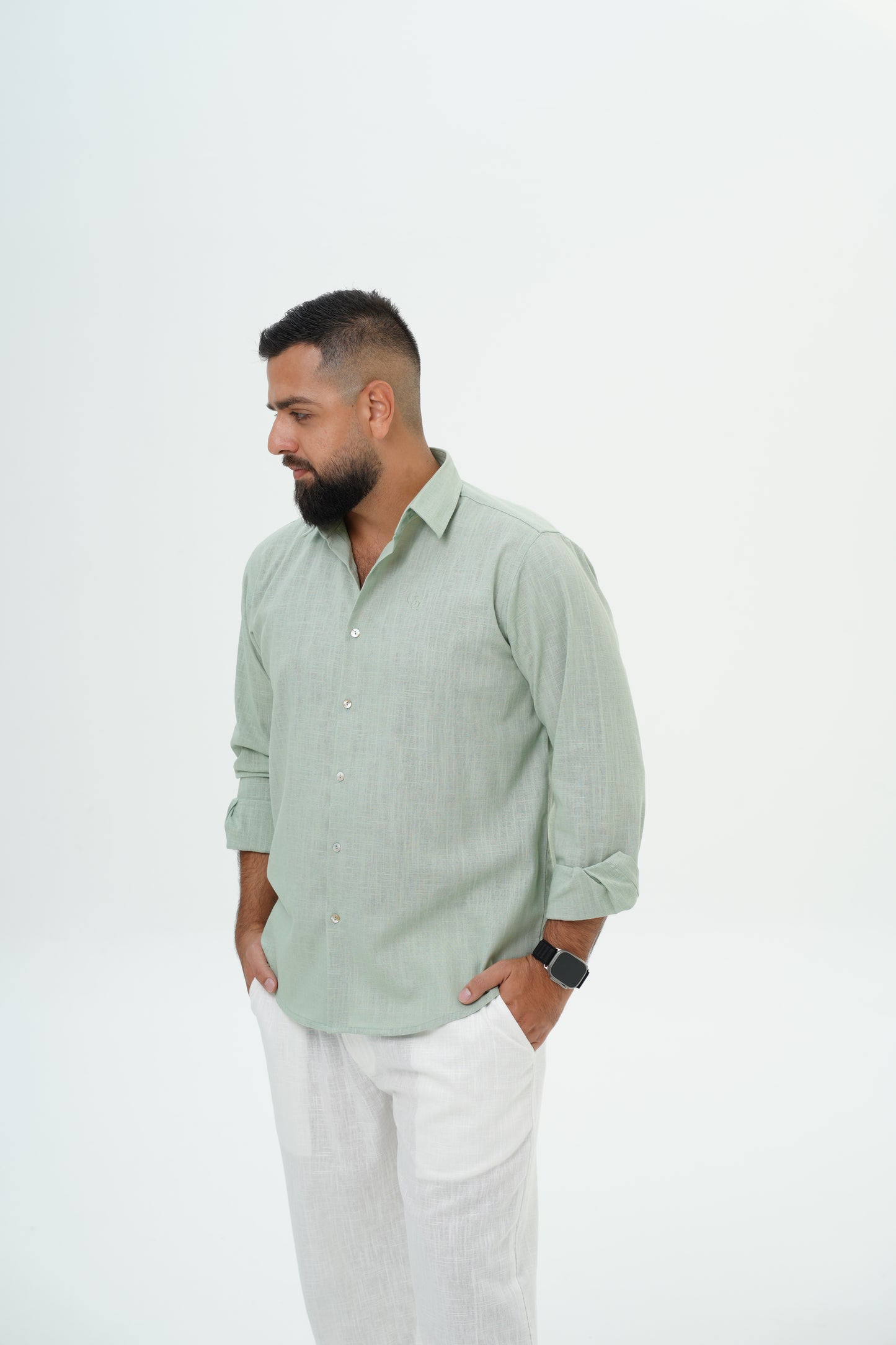 Classic Linen Shirt - Sage