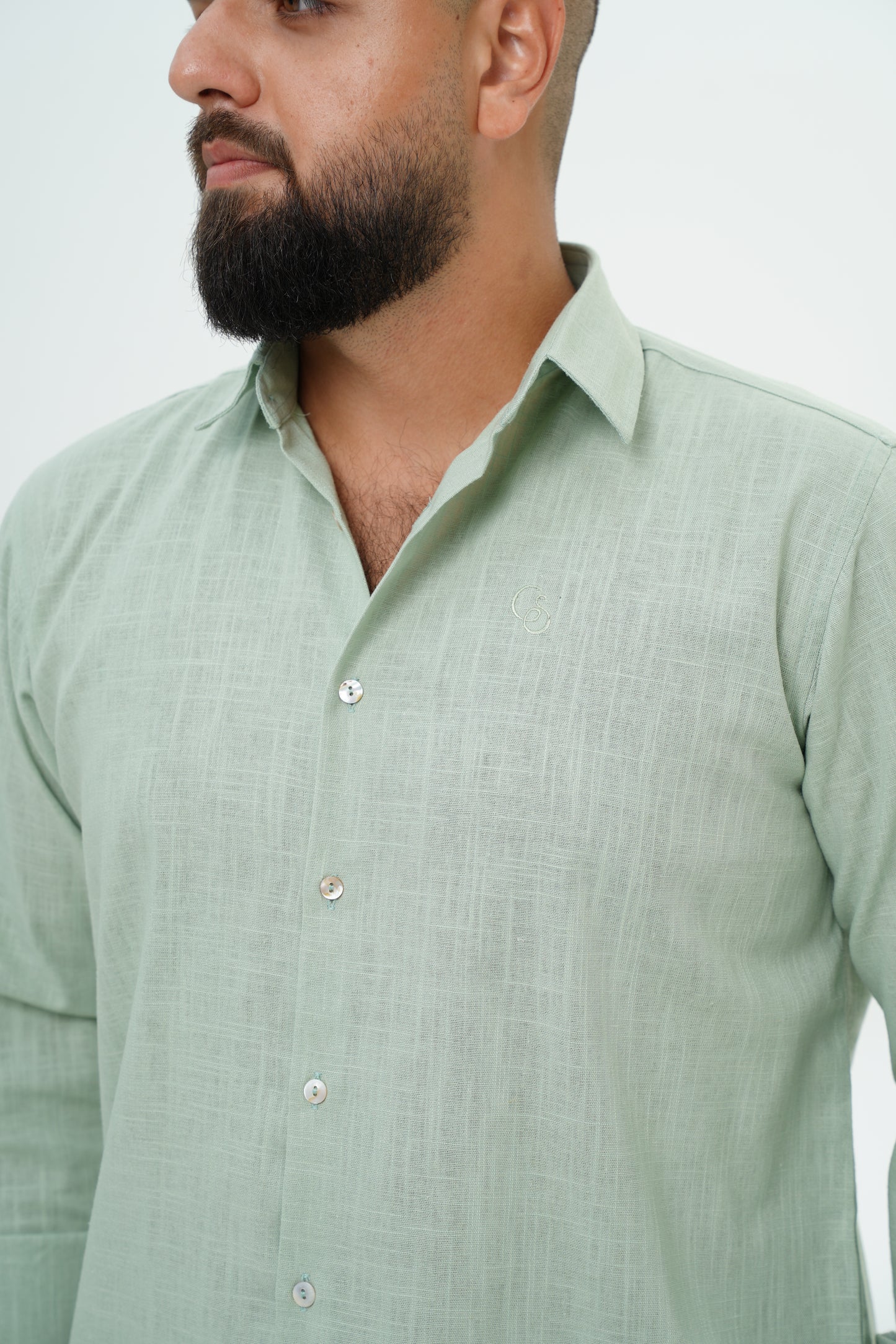 Classic Linen Shirt - Sage